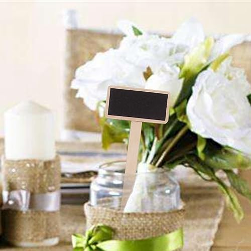 SUPVOX Mini Tableau En Bois Message Tableau Noir Jardin Fleurs Plantes Pot Décor Tags Maison De Mariage Parties Titulaire Étiquette 20 PCS - Nail Gallerys