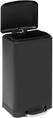 5Five - Poubelle cuisine 20 litres - Noir - Ariane - Poubelle en Acier - Seau amovible et Poignée arrière - Nail Gallerys