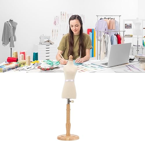 SUPYINI Mannequin de couture féminin en bois de hêtre avec base en bois de hêtre pour la présentation de vêtements - Nail Gallerys