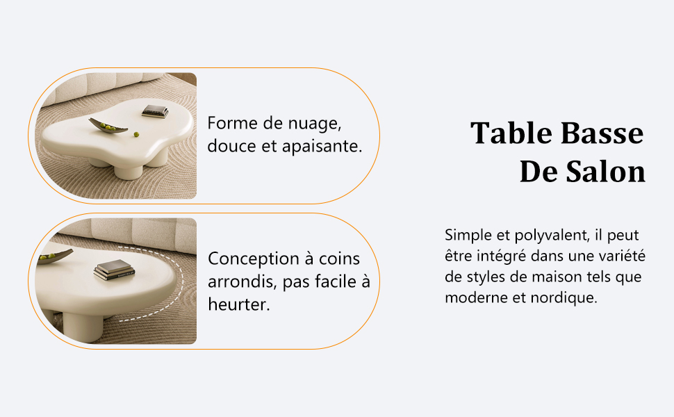 Petite Table Centrale, Table D'appoint Moderne, Table De Rangement Pour Salon 