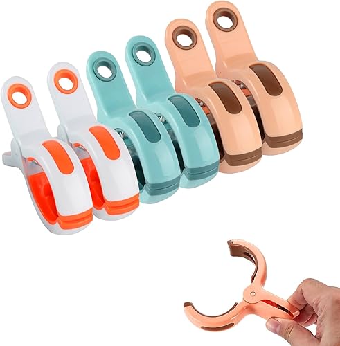 Lot de 6 grandes pinces à linge en plastique pour chaise longue de plage, serviette de plage, pinces à linge coupe-vent en plastique pour chaise longue, serviette de plage, chaise de piscine - Nail Gallerys