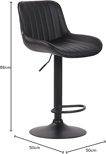 CLP Lot De 2 Tabourets De Bar Lentini en Similicuir I Chaise Haute De Bistrot avec Repose-Pieds Hauteur Réglable Pivotant, Couleur:crème, Couleur du Cadre:Chrome - Nail Gallerys