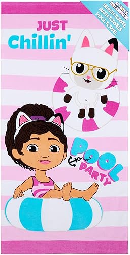 Gabby's Dollhouse Serviette de Bain Enfant 100% Coton Serviette à Séchage Rapide 140x70 cm Parfaite pour Les Activités Aquatiques Cadeau Fille - Nail Gallerys