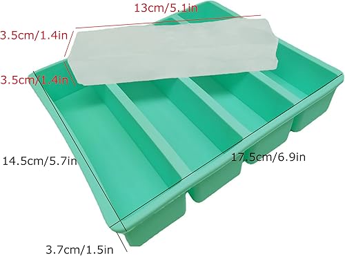 Hezhou 4 Cavités Moule Silicone Rectangulaire Moule Cuisson Fabricant Barres énergétiques Moules en Silicone pour Barres Céréales pour Pain, Gâteaux, Barres de Chocolat, Biscuitsts (bleu) - Nail Gallerys