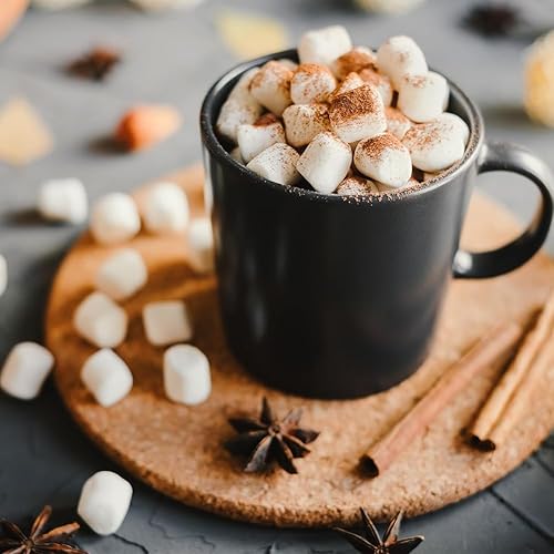 Kissmii 12 sous-Verres Ronds Absorbants en Liège de 15,2 cm D'Épaisseur en Bois de 0,8 cm pour, Les, la Table Basse, la Salle à Manger - Nail Gallerys