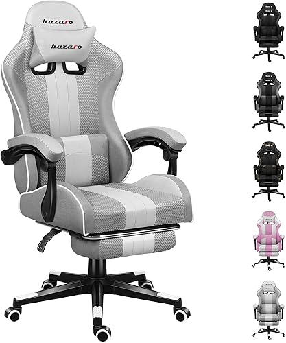 huzaro Force 4.7 Chaise Gamer Ergonomique | Charge maximale 140kg | Double Inclinaison | Accoudoirs | Coussin Lombaire | Tissu Huge Mesh | Repose-Pieds | Camo - Nail Gallerys