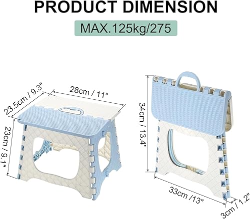 sourcing map Marchepied pliable de 22,9 cm pour adultes, capacité de 125 kg, tabouret antidérapant avec poignée, petit marchepied pliable, kaki pour salle de bain, chambre à coucher, cuisine - Nail Gallerys