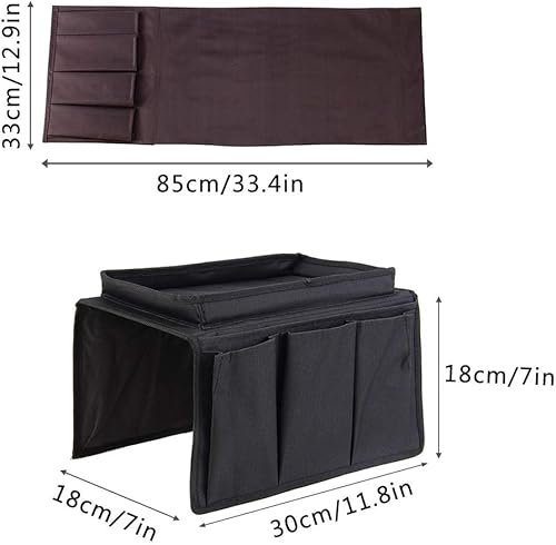 Yhuasia Organiseur de Canapé en Feutre, Rangement pour Téléphone, Accoudoir Sac Organisateur pour Salon, Livres, Magazine, Snack, Lunettes, Télécommande (Noir) - Nail Gallerys