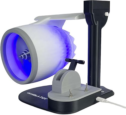 Turbofan de bureau - Pulvérisateur d'humidification pour moteur d'avion - Avec effet de lumière réglable - Bleu clair - Vitesse du ventilateur améliorée - Turbo ventilé - Ventilateur turbo requin sans - Nail Gallerys