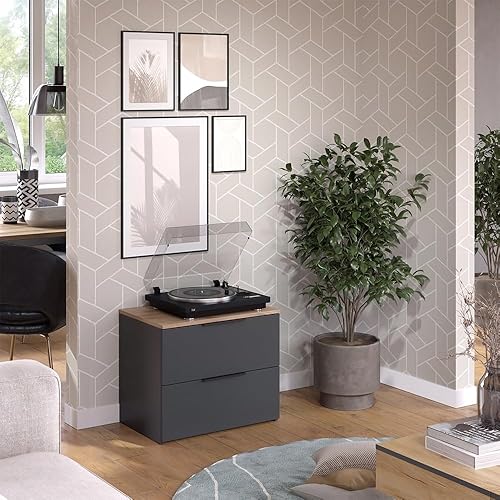 Vicco Commode Wido, Blanc/Sonoma, 60x50cm avec Porte - Nail Gallerys