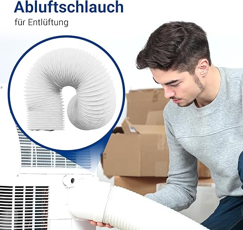 VIOKS Tuyau d'évacuation d'air pour climatisation - 5 m - Pour systèmes de conduites d'air de 125 mm - Tuyau d'évacuation d'air pour fenêtre, sèche-linge, hotte aspirante - Rallonge de tuyau d'air - Nail Gallerys