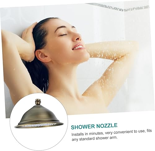 SHINEOFI 1pièce Pommeau De Vintage Cuivre Et Acier Inoxydable Tête Salle De Bain Installation Facile Et Haute Pression - Nail Gallerys