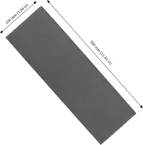 CHUENKUK Lot de 4 plateaux de service rectangulaires en ardoise noire, 30 x 10 cm, pour sushis, entrées, fromage, desserts - Nail Gallerys