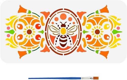 FINGERINSPIRE Pochoir de Peinture D'Hirondelle 15X30cm Modèle D'Hirondelles Volantes Avec Pinceau Pochoir de Piste de Vol en Plastique Pochoir de Bordure D'Oiseau Creux Modèle Thème Animal pour Murale - Nail Gallerys