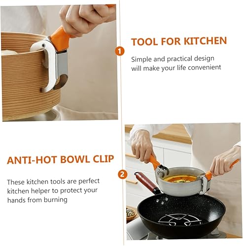 BESTYASH 2Pièces Pince à Bol Chaud Acier Inoxydable Lot de Clips pour Cuisine Outil de Préhension pour Assiettes et Plats Design Simple - Nail Gallerys