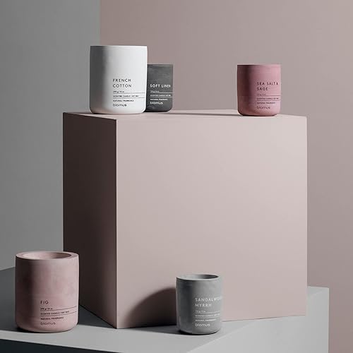 blomus FRAGA Bougie parfumée, Poussière de rose, Béton, H 11 cm, Ø 9 cm, 65655 - Nail Gallerys