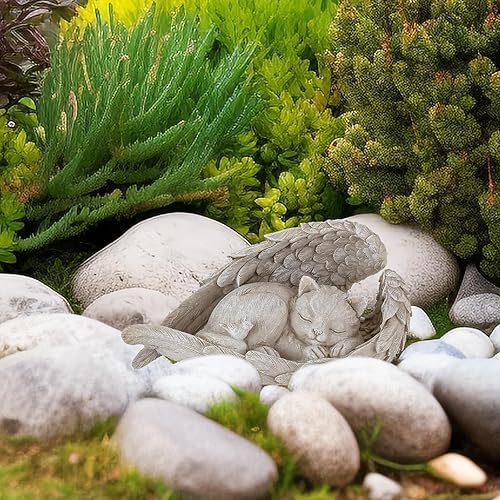 FENGCHUANG Statue Jardin Exterieur, Résine Decoration Jardin, Idee Cadeau Femme, pour Terrasse Balcon ou Cadeau Intérieur (Chat) - Nail Gallerys