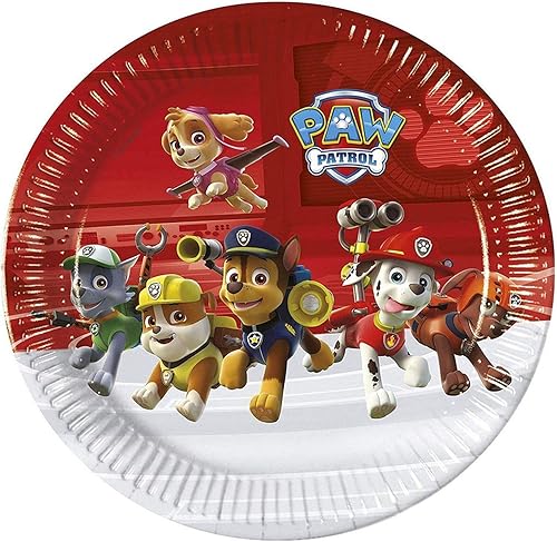 Procos 10118266 Set de fête Paw Patrol 52 pièces, 16 assiettes, 16 tasses et 20 serviettes, vaisselle jetable, décoration de table, héros sur 4 pattes - Nail Gallerys