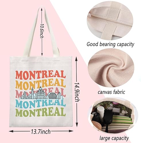 TSOTMO Montreal Skyline Line Sac fourre-tout souvenir de vacances canadien réutilisable Motif paysage urbain de Montréal Cadeau - Nail Gallerys
