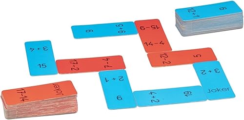 WISSNER® Apprendre activement – Domino Addition et soustraction dans l'espace numérique 20, Bleus,Rouges - Nail Gallerys