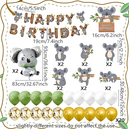 Décorations d'anniversaire koala ballon koala fournitures de fête koalas bannière koala décoration de fête sur le thème du koala - Nail Gallerys
