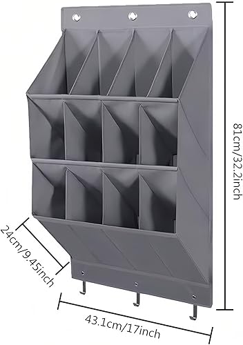 volumoon Rangement Chaussures Porte, Rangement Des Chaussures à Suspendre Derrière de Porte, 12 Poches Organiseur de Chaussures Suspendu avec 6 Crochets, pour Armoires et Portes, Gris - Nail Gallerys