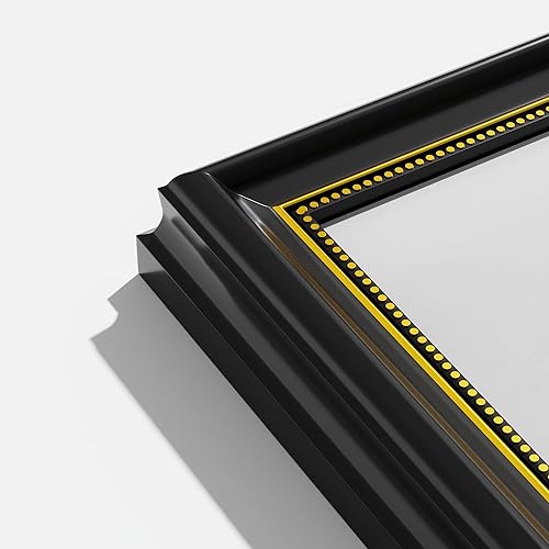 Tinkeps Cadre noir vintage A4 (21x29,7), fabriqué en polystyrène avec un verre trempé, le cadre A4 est parfait pour les photos, les images et les affiches - Nail Gallerys