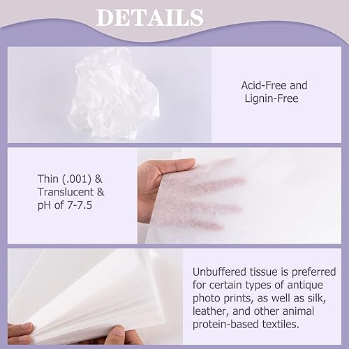 LINECO - Unbuffered Acid-Free Tissue Paper, 30x40', Pack of 12. - Nail Gallerys