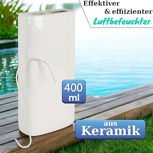 Lot de 4 humidificateurs pour chauffage avec crochets - En céramique - 400 ml - Blanc - Nail Gallerys