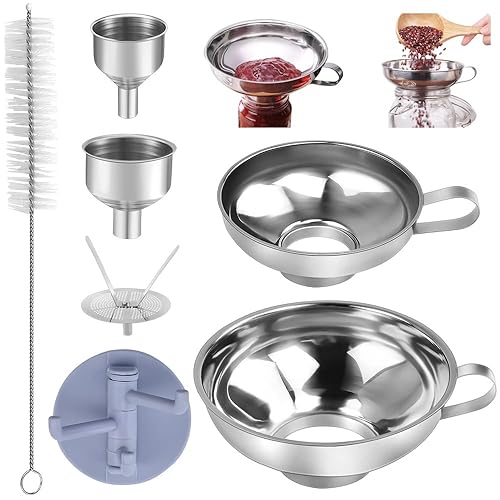 DTYGUIXE 7 PCS Entonnoir à Confiture Inox, Entonnoir Confiture Inox, Antonoire De Cuisine Confiture, Entonnoir à Bocaux, Entonnoir Bocaux Inox, Entonnoir Filtre Cuisine - Nail Gallerys