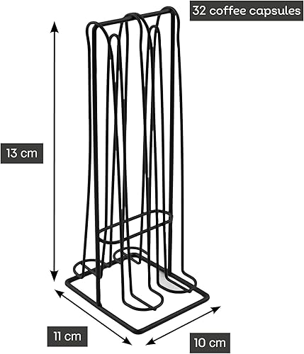 Point-Virgule Wire Porte-Capsules Noir pour 32 Capsules de café - Nail Gallerys