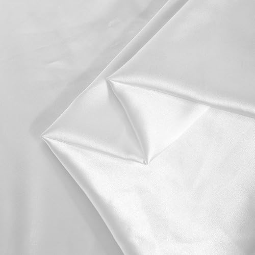 Satin Tissus Au Mètre 155 Cm X 92 Cm Blanc Brillant Et Soyeux Pour Robes De Mariée, Confection, Bricolage, Nappes, Couture - Doublure - Nail Gallerys