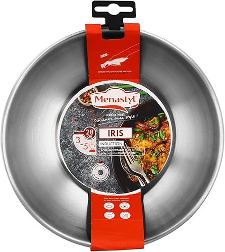MENASTYL - WOK AMOVIBLE IRIS EASYCLIP 28CM EN INOX - TOUS FEUX DONT INDUCTION ET FOUR - Nail Gallerys
