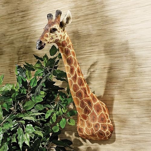 Design Toscano KY2069 Sculpture Murale Design Trophée Africain de Girafe Multicolore 42 x 19 x 59,5 cm - Nail Gallerys