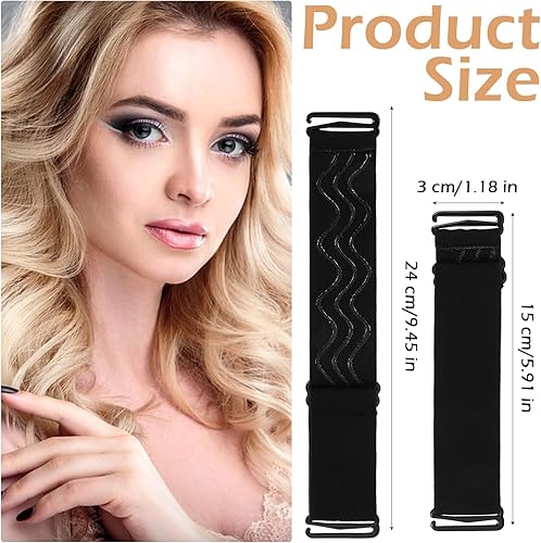 Telooco 6 Pièces Bande Élastique Réglable pour Perruques Bande de Silicone Noire Amovible pour Perruque Sans Colle Accessoires de Perruque pour Maintien en Place - Nail Gallerys
