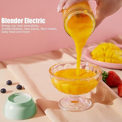 FOUF Blender Portable, Mixeur Personnel sans Fil avec Recharge USB pour Shakes et Smoothies, Mini Mixeur, 10 Oz/300 ML pour la Maison, Le Bureau, Le Sport, Les Voyages, L'extérieur(Vert Clair) - Nail Gallerys
