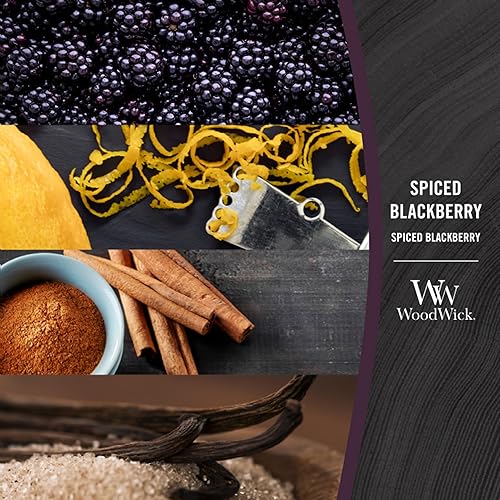 WoodWick bougie jarre moyenne parfumée avec mèche Pluswick, Mûre épicée - Nail Gallerys
