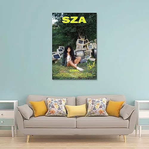 Jingluwrs Sza Poster mural décoratif sur toile pour chambre à coucher Motif ctrl 30 x 45 cm - Nail Gallerys