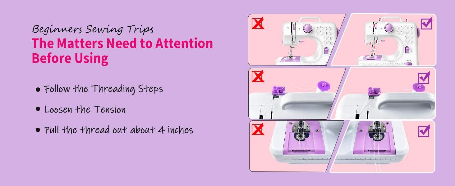 Machine à Coudre Électrique Mini Portable Violet Améliorée