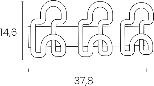 UNILUX Patère Murale Fil 3 Double Crochets Noir - Nail Gallerys