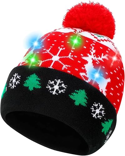 Bonnet De Noël Lumineux LED Pour Adulte - Chapeau Père Noël - Nail Gallerys
