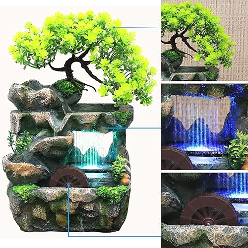 Rockery Stream Fontaine de table pour la méditation zen en cascade d'intérieur pour la maison, le bureau, la chambre à coucher, le bureau - Nail Gallerys