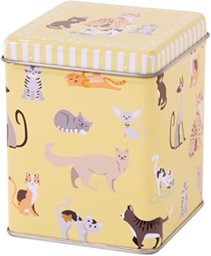 Boîte à thé carrée en forme de chat mignon - 100 g - 9,5 cm - Nail Gallerys