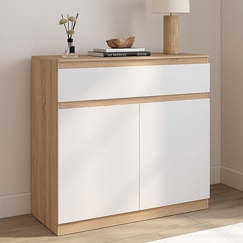 IDMarket - Armoire à chaussures 12 paires TOMI 2 portes et 1 tiroir - Nail Gallerys