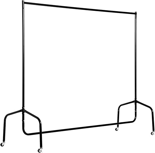 HOMCOM Portant à Vêtements avec Roulettes Tringle a Vêtement solide Porte-Manteau Charge 140 Kg 180 x 60 x 170 cm en acier noir - Nail Gallerys