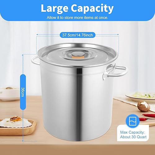 Grande marmite à soupe avec couvercle en acier inoxydable 35 l - Nail Gallerys