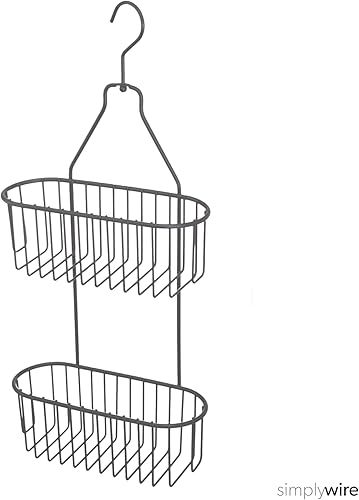 simplywire – Panier de douche suspendu à 2 niveaux – Résistant à la rouille – Chrome - Nail Gallerys