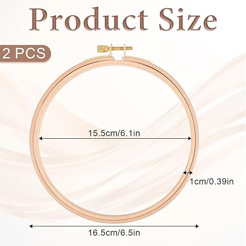 Lot de 2 cerceaux à broder en bois de 15,2 cm, cadre de broderie au point de croix, cadre décoratif à suspendre au point de croix pour bricolage, artisanat, couture et décoration à suspendre - Nail Gallerys