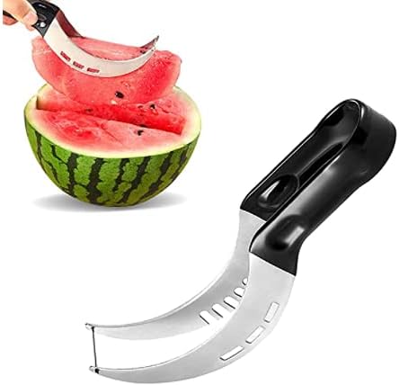 XiXiRan Couteau à Pastèque, Coupeur De Fruits En Acier Inoxydable, Coupeur De Melon Avec Lame De Coupe Crochetée, Couteau à Fruits Multifonctionnel De Papaye, Fruit Du Dragon, Coupeur De Cantaloup. - Nail Gallerys