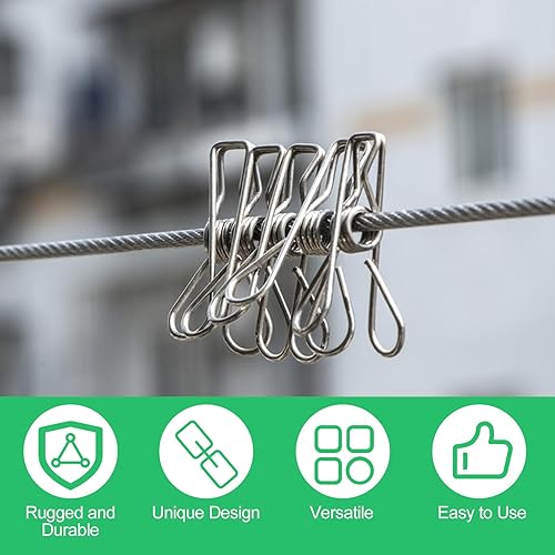Rseuphiee 100 Pièces Pinces à Linge, Pinces À Linge en Acier Inoxydable, Pince a Linge Exterieur, Pince à Linge Metal, pour Les Serviettes, Vêtements, Chaussettes, Cordes à Linge, Cuisine, Bureau - Nail Gallerys